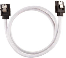 Corsair Premium Sleeved SATA Data Cable Set with Straight Connectors, White, 60cm