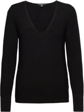 With Lyocell Tencel™: Ribbed Jumper Tops Knitwear Jumpers Black Esprit Collection