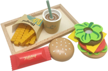Burger Menu Set Toys Toy Kitchen & Accessories Toy Food & Cakes Multi/mønstret Magni Toys*Betinget Tilbud