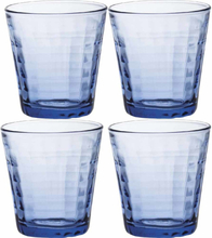 4x Drinkglazen/waterglazen blauw 220 ml Prisme