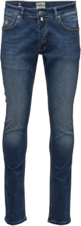 Steve Satin Jeans Skinny Jeans Blå Morris*Betinget Tilbud