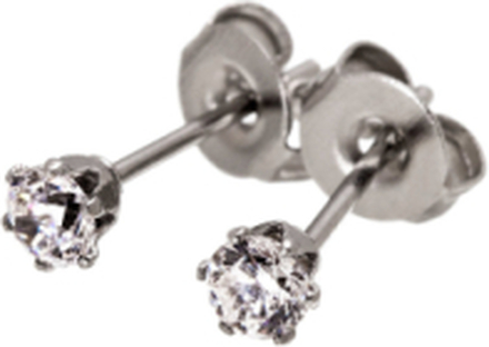 Crown Studs Mini Steel Accessories Kids Jewellery Earrings Studs Sølv Edblad*Betinget Tilbud