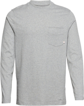 Weymouth Ls Pkt Tee Tops T-shirts Long-sleeved Grey Farah
