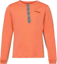 Myske Wool Youth Shirt Cantaloupe 128 Sport T-shirts Long-sleeved T-shirts Orange Bergans