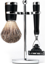Benjamin Barber Classic 3-Piece Shaving Set Ebony - Gillette Mach3 Beauty MEN Shaving Products Shaving Brush Svart Benjamin Barber*Betinget Tilbud