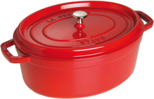La Cocotte - Oval Cast Iron Home Kitchen Pots & Pans Casserole Dishes Red STAUB