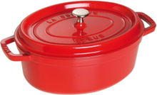 La Cocotte - Round Cast Iron Home Kitchen Pots & Pans Casserole Dishes Red STAUB