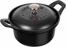 La Coquette - Vintage Round Cast Iron Home Kitchen Pots & Pans Casserole Dishes Black STAUB