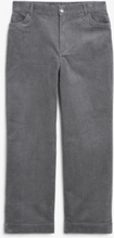 Regular waist straight leg corduroy trousers - Grey