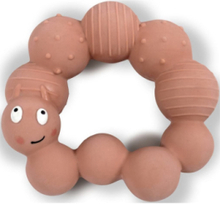 Teether - Lily The Larva Peach Toys Baby Toys Teething Toys Beige Filibabba*Betinget Tilbud
