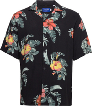 Jorluke Flores Resort Shirt Ss Sn Kortermet Skjorte Svart Jack & J S*Betinget Tilbud