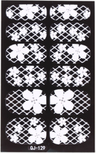 Anself Anself Anself 12st/Pack 3D Mode-Designs Weisse Spitzen Nail Art Sticker Transparent Blume Nail Decals DIY DecorationsTools