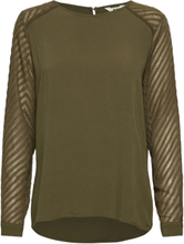 Objzoe L/S Top T-shirts & Tops Long-sleeved Kakigrønn Object*Betinget Tilbud