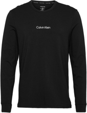 L/S Crew Neck T-shirts Long-sleeved Svart Calvin Klein*Betinget Tilbud