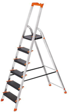 Rootz trappstege - trappstege med 6 steg - hopfällbar trappstege - trapppall - aluminium trappstege - bärbar trappstege - multifunktions trappstege -