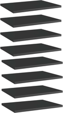vidaXL Hylleplater 8 stk høyglans svart 40x30x1,5 cm sponplate