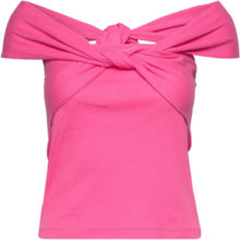 "Fiona Crossover Top Tops T-shirts & Tops Sleeveless Pink Bzr"