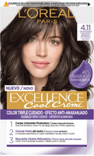 Permanent hårfarve - creme L'Oreal Make Up Excellence Cool Creme 4.11-castaño ceniza intenso
