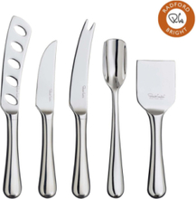 Radford Bright Gourmet Cheese Knife Set, 5 Piece Home Tableware Cutlery Cheese Knives Silver Robert Welch