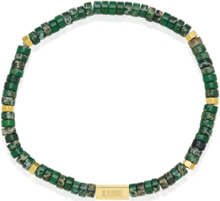Samie - Slim Bracelet With Green Beads Armbånd Smykker Green Samie