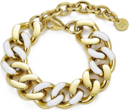 Riviera Reversible Bracelet White/Gold Accessories Jewellery Bracelets Chain Bracelets Gull Bud To Rose*Betinget Tilbud