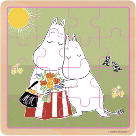 Moomin - Wooden Square Puzzle - Hugs Toys Puzzles And Games Puzzles Wooden Puzzles Multi/mønstret MUMIN*Betinget Tilbud
