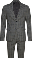 Classic Checked Stretch Suit Habit Grey Lindbergh