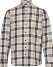 Checked Twill Structure Shirt Tops Overshirts Cream Lindbergh