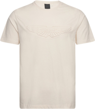 Am Emboss Tee T-shirts Short-sleeved Creme Hackett London*Betinget Tilbud