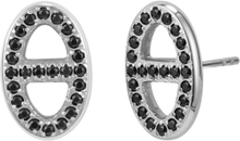 Nikki Crystal Earring Black/Silver Accessories Kids Jewellery Earrings Studs Sølv Bud To Rose*Betinget Tilbud