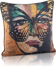 Secret Butterfly - Pillow Case Home Textiles Cushions & Blankets Cushion Covers Orange Carolina Gynning