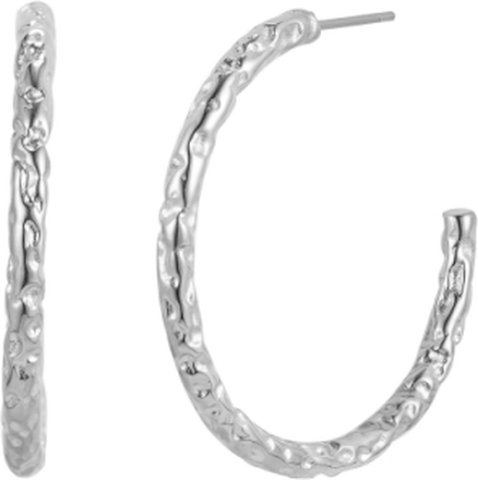 Ridge Thin Hoop Accessories Jewellery Earrings Hoops Sølv Bud To Rose*Betinget Tilbud