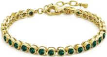 Lima Tennisbracelet Green/Gold Accessories Jewellery Bracelets Chain Bracelets Gold Bud To Rose