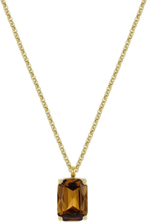 Aspen Necklace Brown/Gold Accessories Jewellery Necklaces Dainty Necklaces Brown Bud To Rose