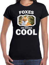 Dieren vos t-shirt zwart dames - foxes are cool shirt