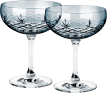 Crispy Sapphire Gatsby Champagneglas Home Tableware Glass Champagne Glass Blue Frederik Bagger