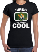 Dieren bijeneter vogel t-shirt zwart dames - birds are cool shirt
