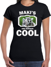 Dieren maki t-shirt zwart dames - makis are cool shirt
