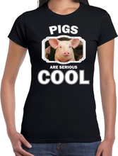 Dieren varken t-shirt zwart dames - pigs are cool shirt