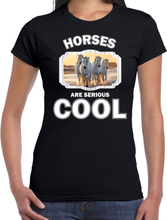 Dieren wit paard t-shirt zwart dames - horses are cool shirt