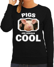 Dieren varken sweater zwart dames - pigs are cool trui