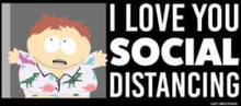 South Park Cartman I Love You Social Distancing Unisex Hoodie - Black - XXL - Black