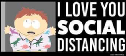 South Park Cartman I Love You Social Distancing Unisex Hoodie - Black - XL
