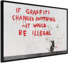 Plakat - Banksy: If Graffiti Changed Anything - 60 x 40 cm - Sort ramme