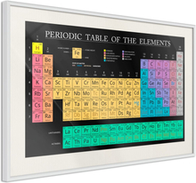 Plakat - Periodic Table of the Elements - 60 x 40 cm - Hvid ramme med passepartout