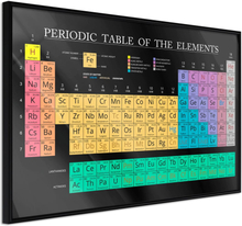 Plakat - Periodic Table of the Elements - 60 x 40 cm - Sort ramme