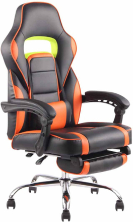 Br�nsle kontorsstol i konstl�der svart/orange 66x69x119 svart/orange konstl�der Kromad metall