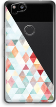 Google Pixel 2 Transparant Hoesje (Soft) - Gekleurde driehoekjes pastel