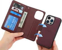 DOLISMA For iPhone 13 Pro Litchi Texture Wallet Stand Leather Phone Cover Detachable Leather Coated
