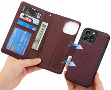 DOLISMA Litchi Texture Wallet Case for iPhone 12 Pro Max , PU Leather Stand Cover Detachable Leather